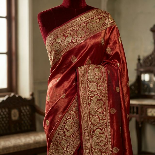 Bridal Red & Gold Banarasi Saree