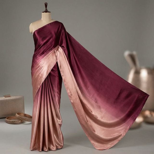 Ombre Satin Saree